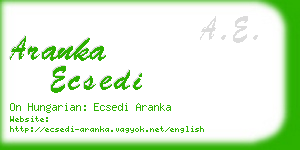 aranka ecsedi business card
